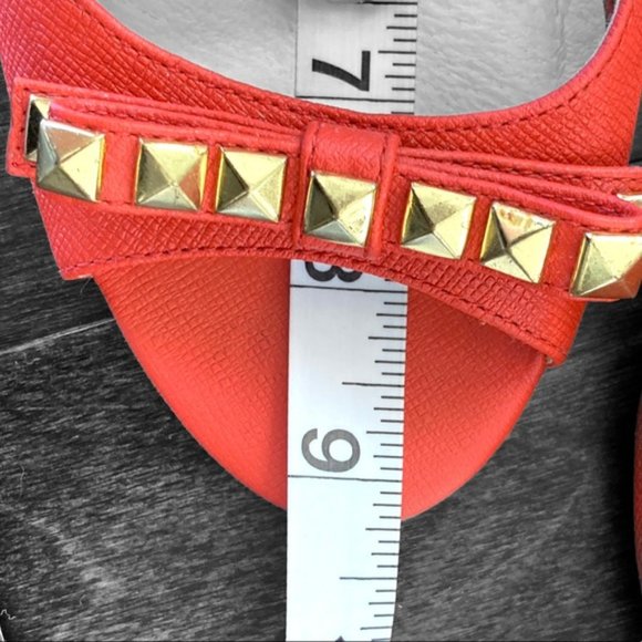 Michael Kors Hot Red Sandals Leather Heels Size 6 - Picture 13 of 14